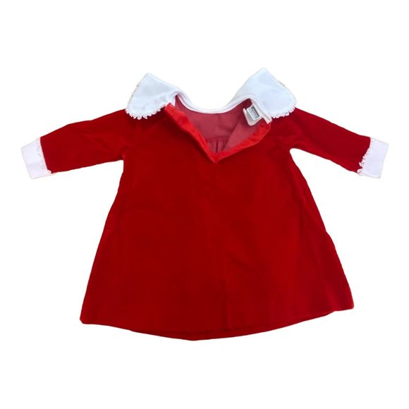 Vintage Girls Montgomery Ward Lace Bib Collar Red Velvet Holiday Dress 2/3T - Picture 4 of 14